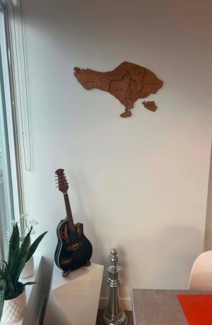bali island wooden map